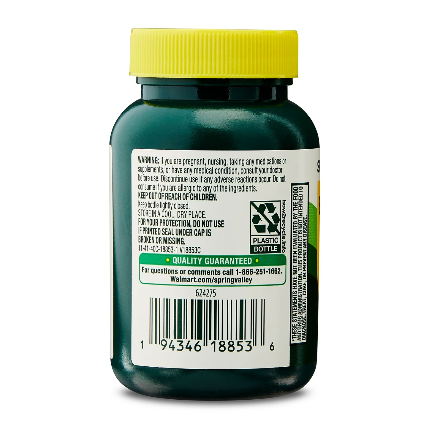 Spring Valley Berberine Metabolism Support Dietary Supplement, 1200 mg, 40 Count