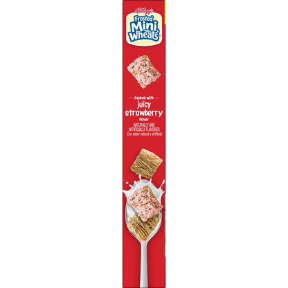Kellogg's Frosted Mini-Wheats Strawberry Breakfast Cereal, High Fiber, Family Size, 20 oz