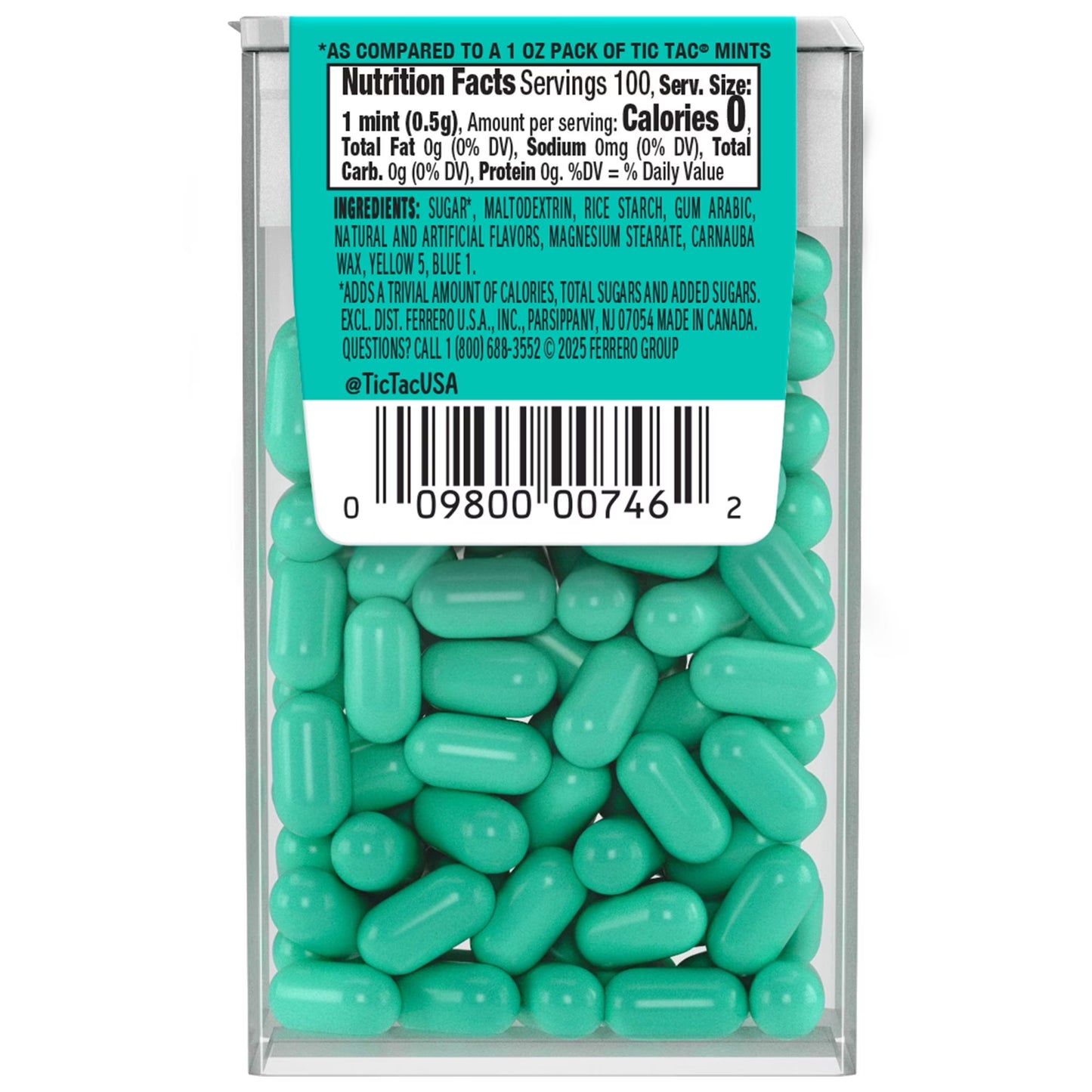 (2 pack) Tic Tac Wintergreen, On-the-Go Breath Mints, Pocket-Sized Mints, 100 pieces, 1.7 oz Single Pack