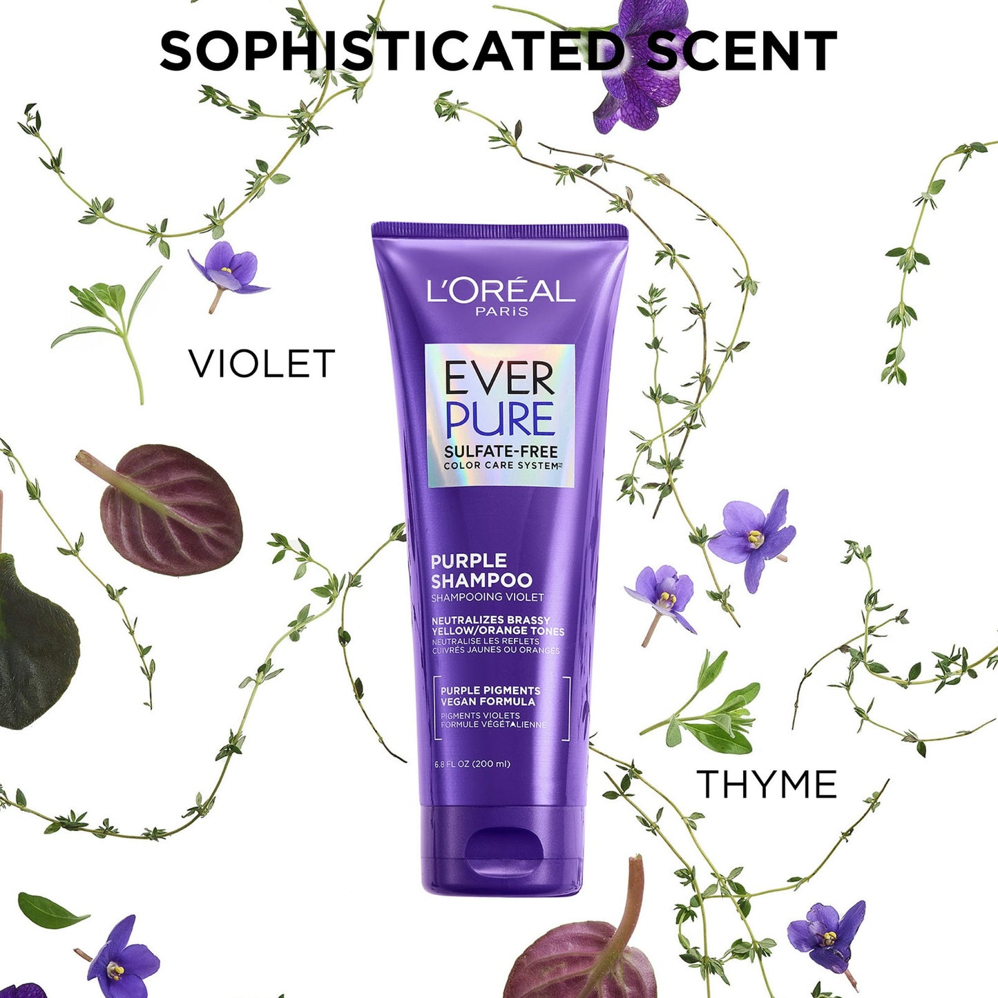 L'Oreal Paris EverPure Sulfate Free Purple Hair Conditioner, Squeeze, 6.8 fl oz