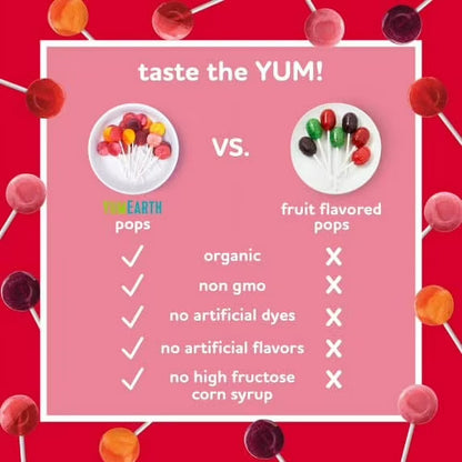 YumEarth Organic Pops Variety Pack, 300+ Fruit Flavored Favorites Lollipops, Allergy Friendly, Gluten Free, Non-GMO, Vegan, No Artificial Flavors or Dyes