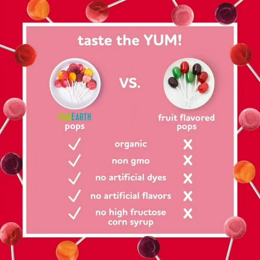 YumEarth Organic Pops Variety Pack, 300+ Fruit Flavored Favorites Lollipops, Allergy Friendly, Gluten Free, Non-GMO, Vegan, No Artificial Flavors or Dyes