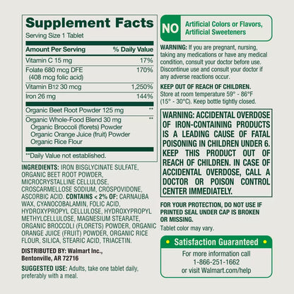 Spring Valley Blood Fortifier* with Iron for General Wellness Tablets, 60 Count