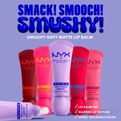 NYX Professional Makeup Smushy Matte Lip Balm, Sweet Smack, Mid-Tone Pink, 0.27 fl oz