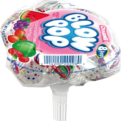 Blow Pops Bunch Pops 8 count. Peanut Free, Gluten Free. Milk and Soy may be present.