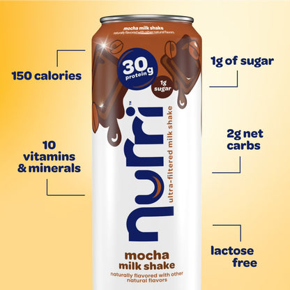 Nurri Ultra-Filtered Milkshake, 30g of Protein, Mocha, 11 fl oz Can