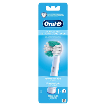 Oral-B Toothbrush Heads, Daily Clean Replacement Toothbrush Heads, 3 Count