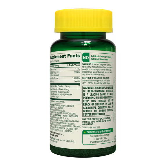 Spring Valley Blood Fortifier* with Iron for General Wellness Tablets, 60 Count