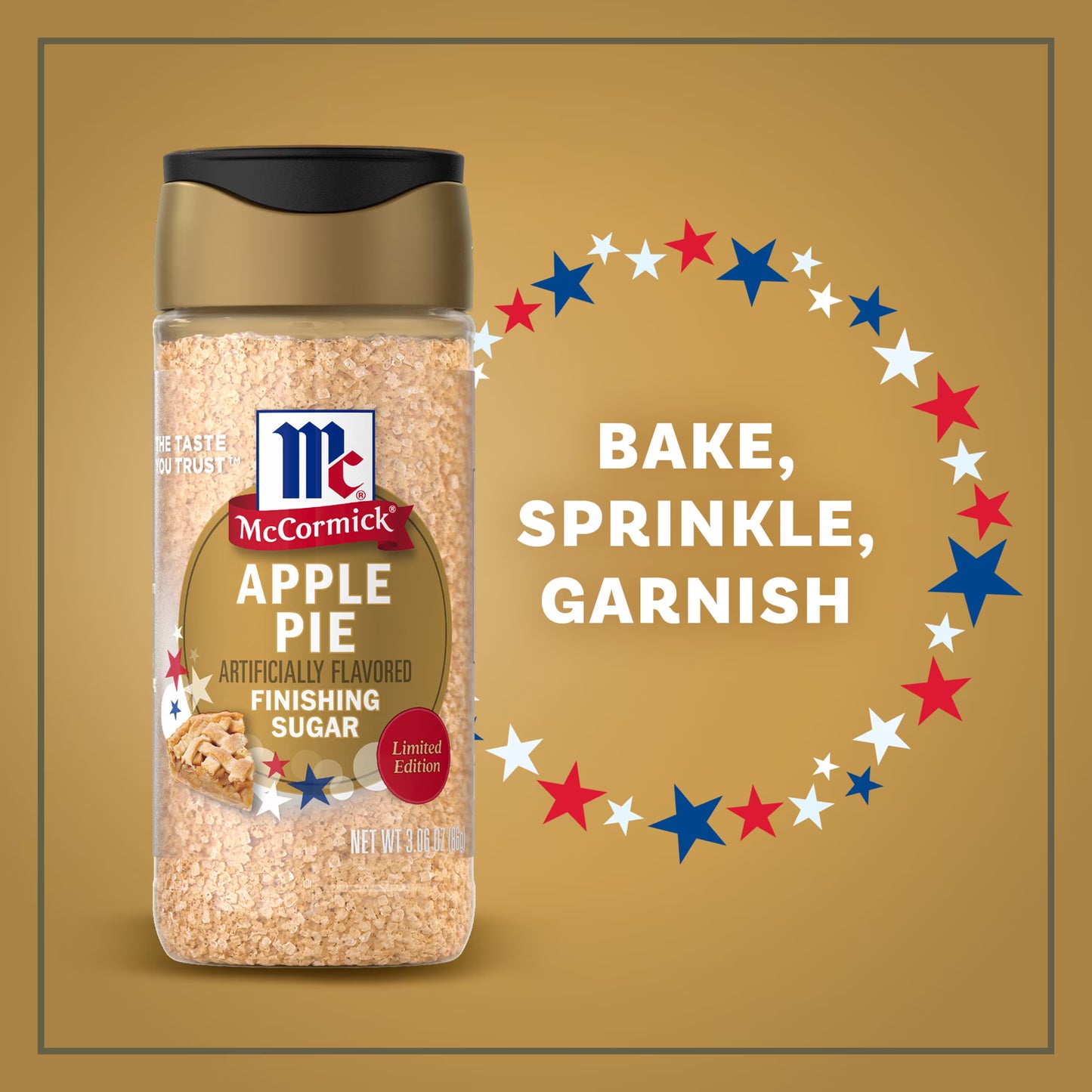 McCormick Apple Pie Finishing Sugar, 3.06 oz Bottle