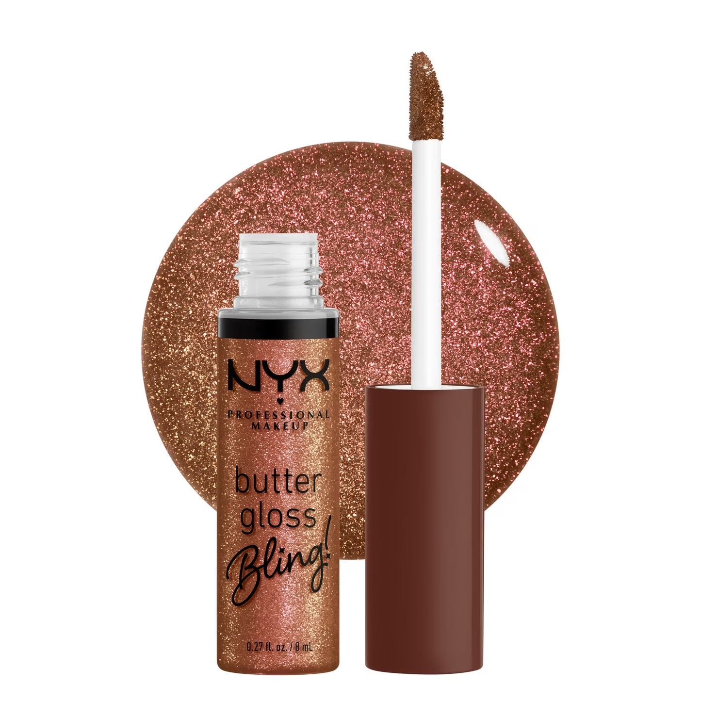 NYX Professional Makeup Butter Gloss Bling Non-sticky Lip Gloss, Hustla, 0.27 fl oz