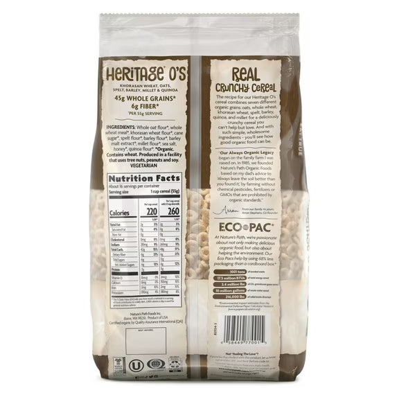 Nature's Path Organic Breakfast Cereal, Heritage O's, 32oz Bag