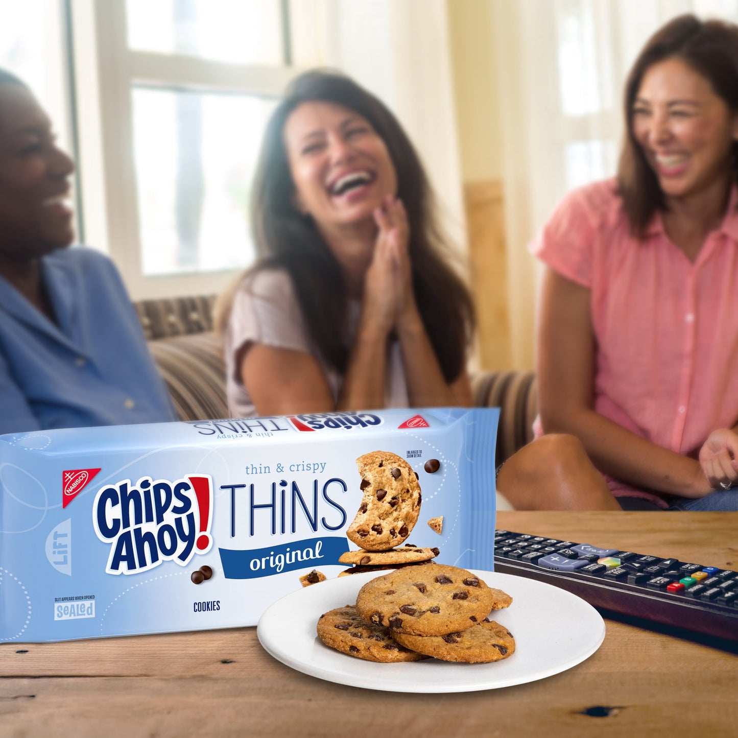 (3 pack) CHIPS AHOY! Thins Original Thin and Crispy Fudgy Chocolate Chip Cookies, 7 oz