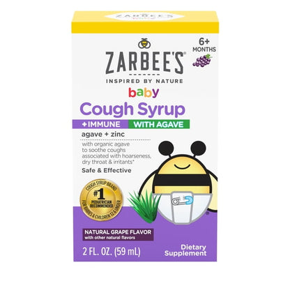 Zarbee's Baby Agave Cough Syrup + Immune Support*, Grape, 2 fl. oz