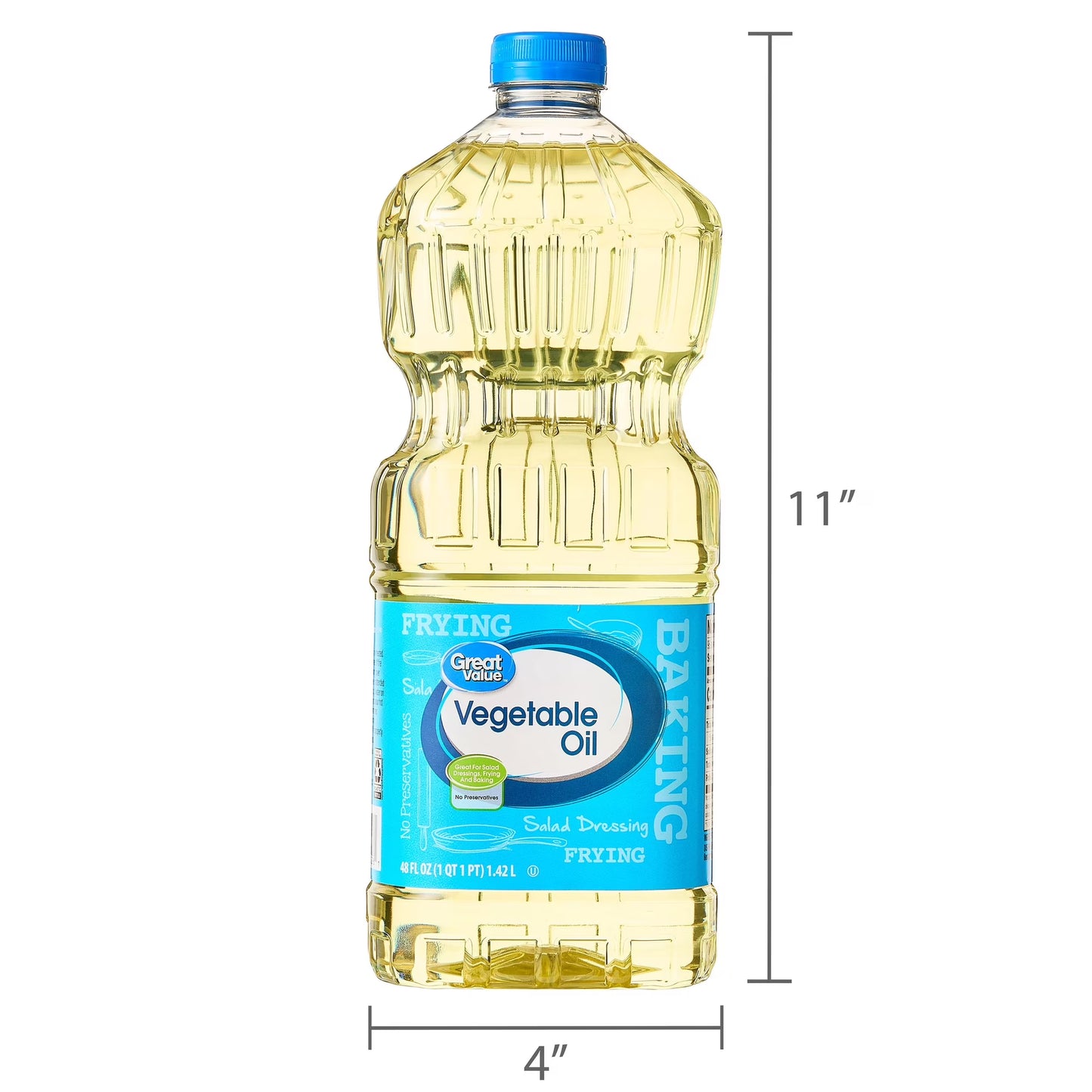 Great Value Vegetable Oil, Heart Healthy and Versatile, 48 fl oz Bottle