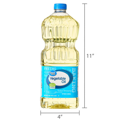 Great Value Vegetable Oil, Heart Healthy and Versatile, 48 fl oz Bottle