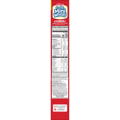 Kellogg's Frosted Mini-Wheats Strawberry Breakfast Cereal, High Fiber, Family Size, 20 oz