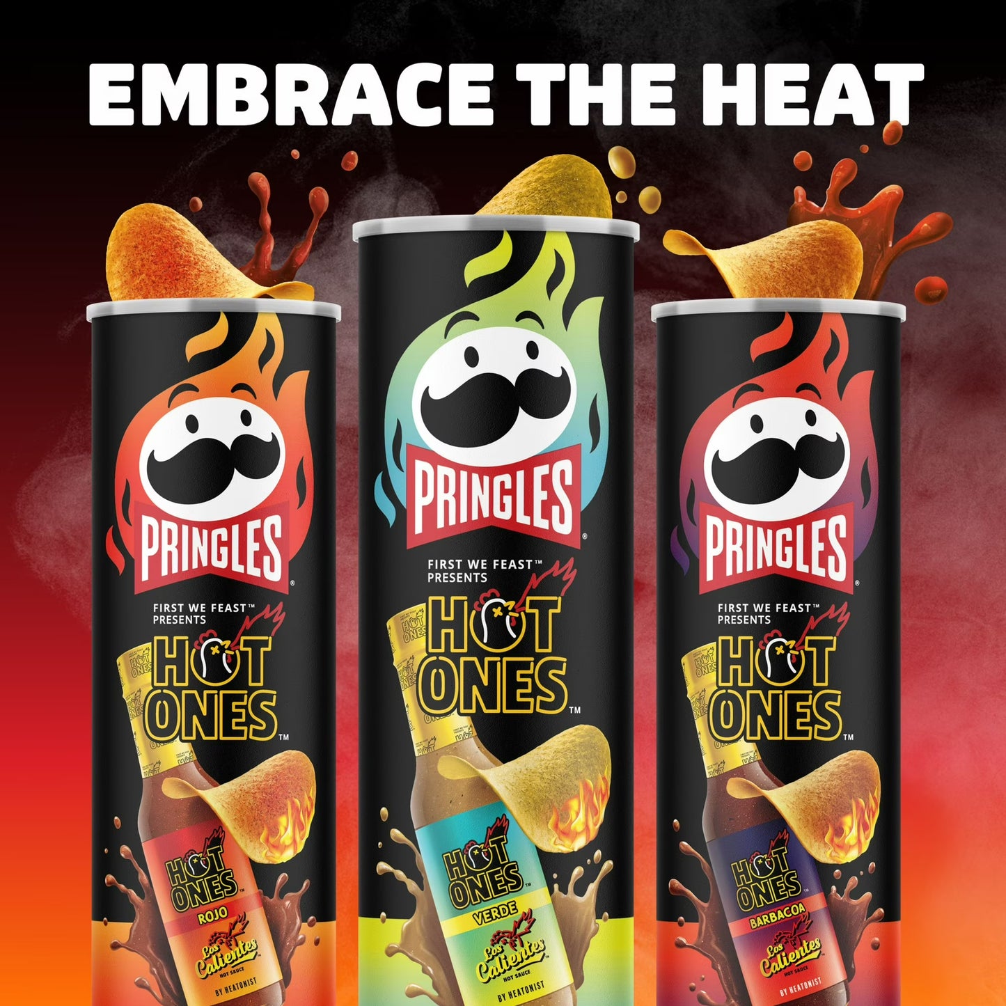 Pringles Rojo Potato Crisps Chips, Lunch Snacks, 5.5 oz Canister