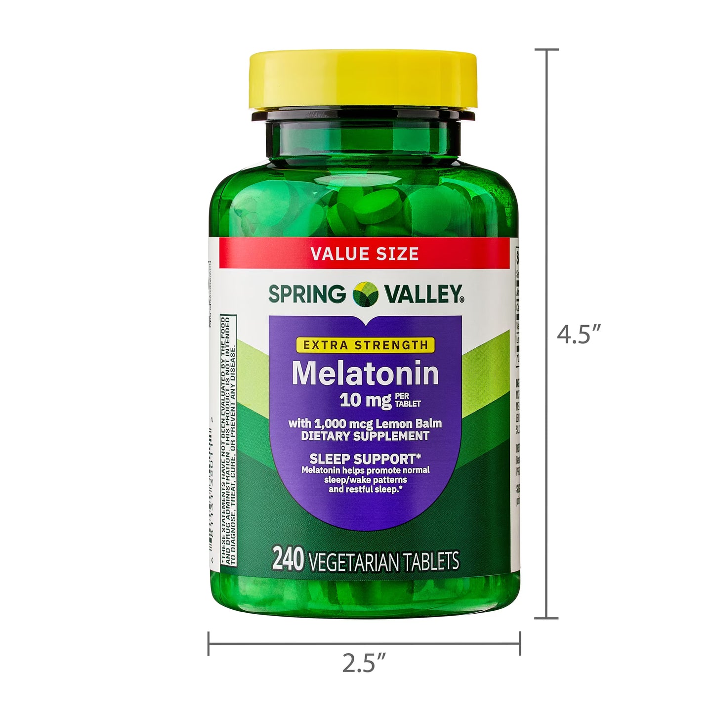 (3 pack) Spring Valley Extra Strength Melatonin Tablets Dietary Supplement Value Size, 10 mg, 240 Count