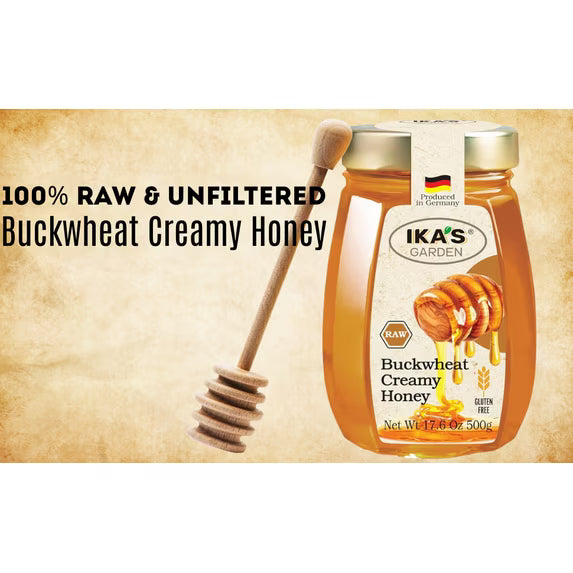Ika's Garden Raw Buckwheat Creamy Honey, 17.6 oz