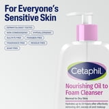 Cetaphil Nourishing Oil to Foam Facial Cleanser, Daily Face Wash for Normal to Dry Skin, 8 fl oz