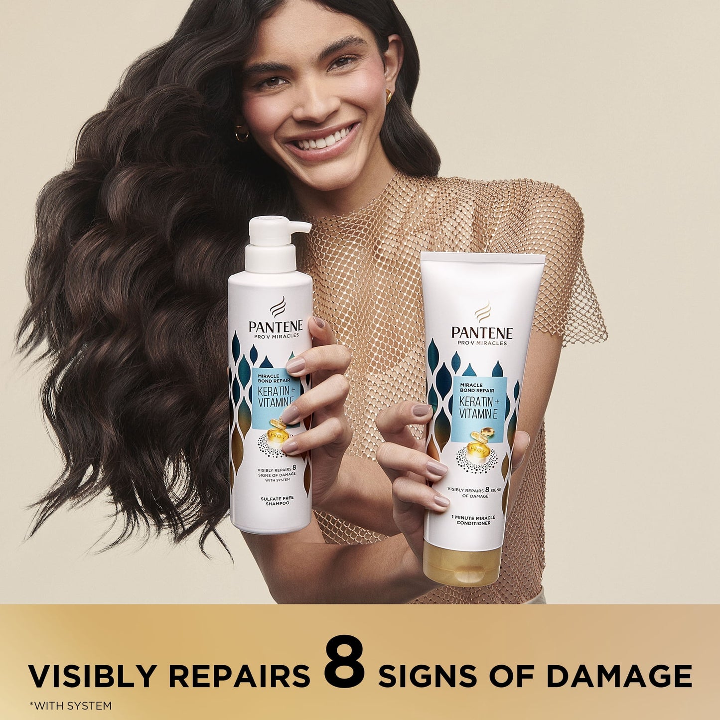 Pantene Pro-V Conditioner Miracle Bond Repair Keratin + Vitamin E 1 Minute Miracle, 10.9 fl oz for All Hair Types