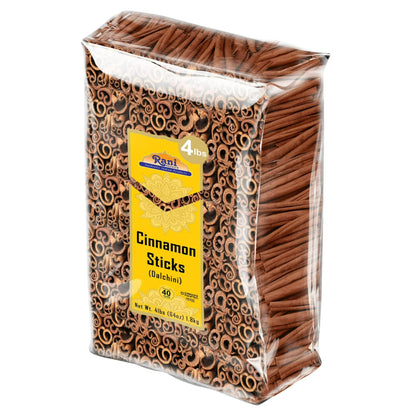 Rani Cinnamon Sticks 64oz (4lbs) 1.81kg Bulk Bag - 350-400 Sticks - Strong Aroma, Perfect for Baking, Cooking & Beverages | 3+ Inches Length - Cassia Saigon Cinnamon from Vietnam | Kosher