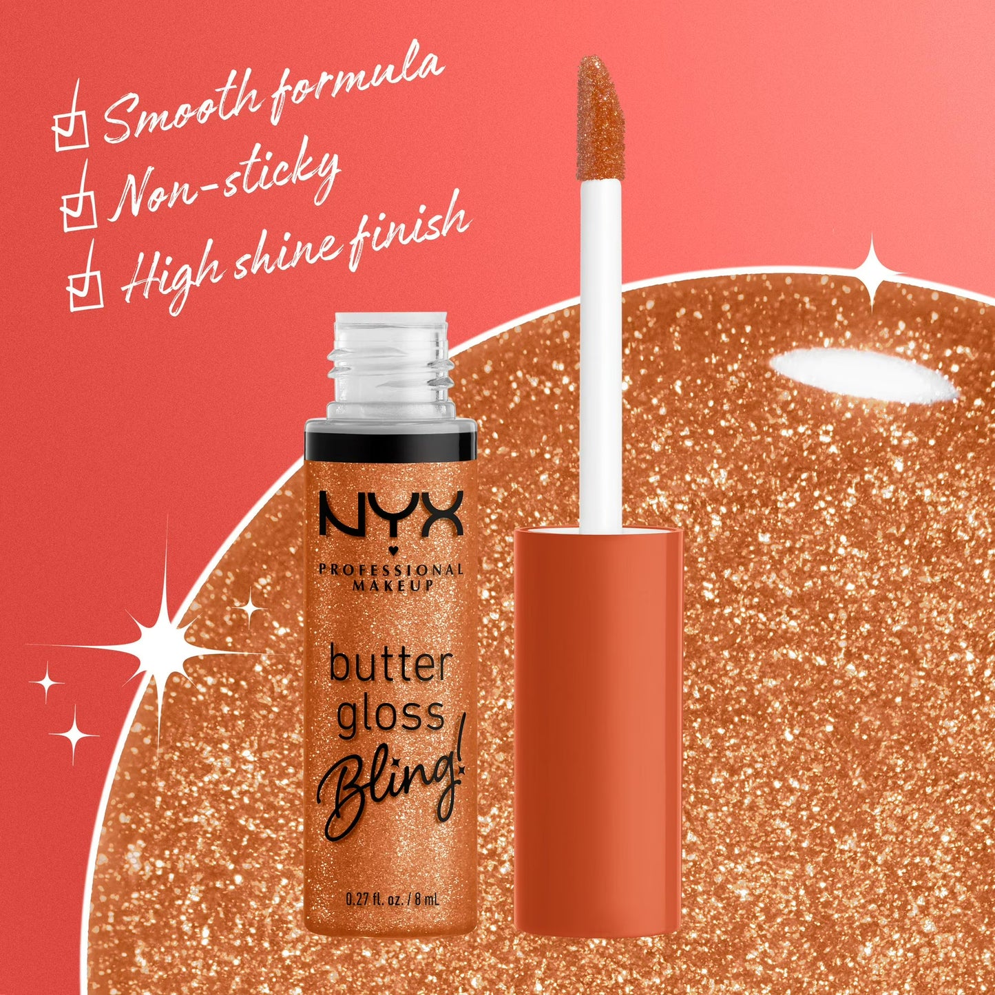 NYX Professional Makeup Butter Gloss Bling, Non-Sticky Lip Gloss, Pricey, 0.27 Oz