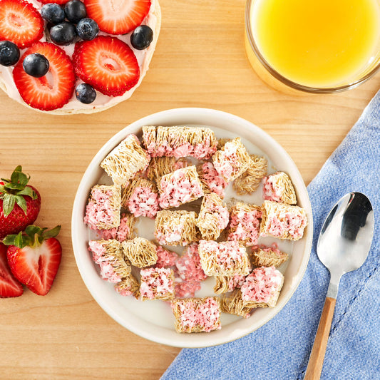 Great Value Bite Size Frosted Strawberry Shredded Wheat Breakfast Cereal, 16.3 oz