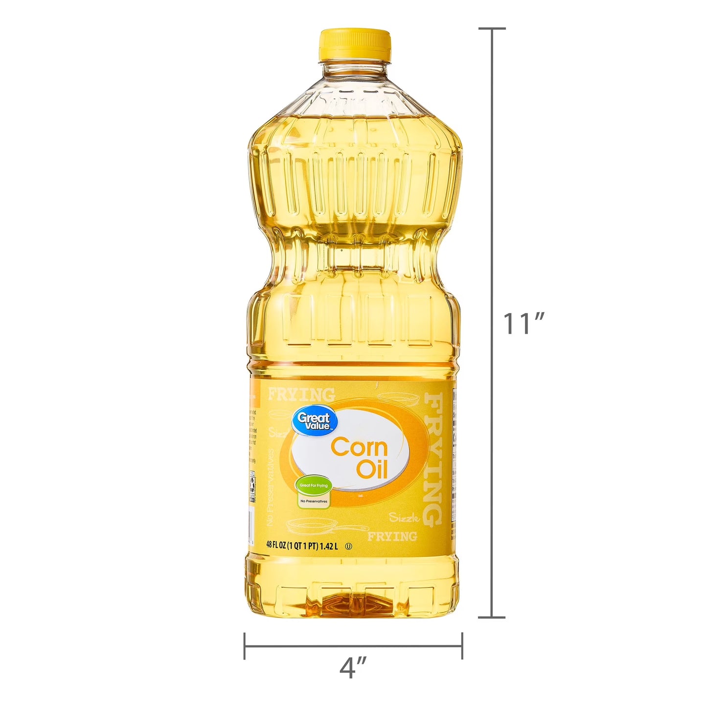 Great Value Corn Oil, Heart Healthy, Great for Frying, 48 fl oz Bottle