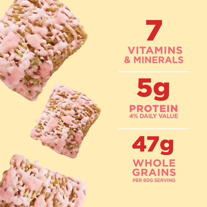 Kellogg's Frosted Mini-Wheats Strawberry Breakfast Cereal, High Fiber, Family Size, 20 oz