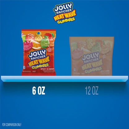 JOLLY RANCHER Heat Wave Gummies Spicy ‘n Sweet Assorted Fruit Flavored Candy Bag, 6 oz