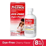 Children’s Tylenol Dye-Free, Oral Suspension, Pain Relief and Fever Reducer, Cherry Flavor 8 Fl oz