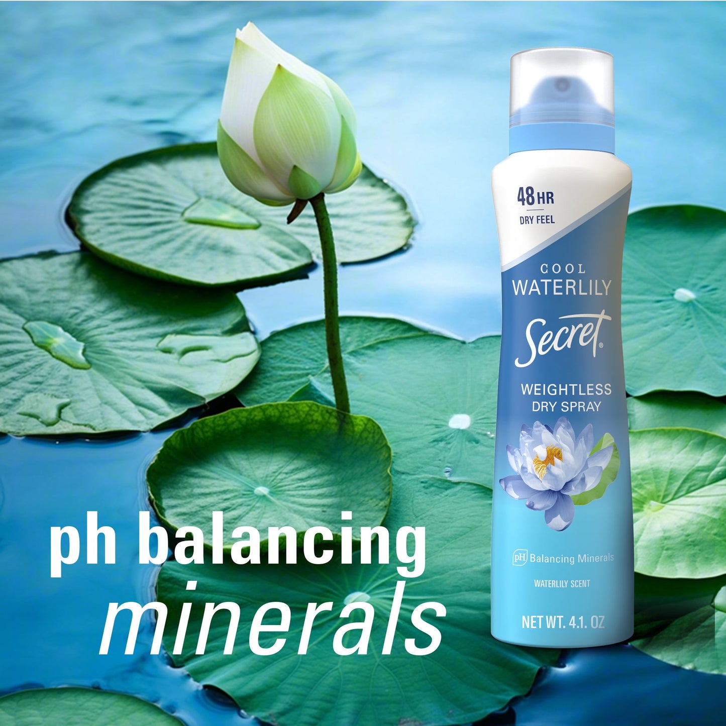 Secret Dry Spray Antiperspirant Deodorant, Waterlily and Argan Oil, 4.1 oz