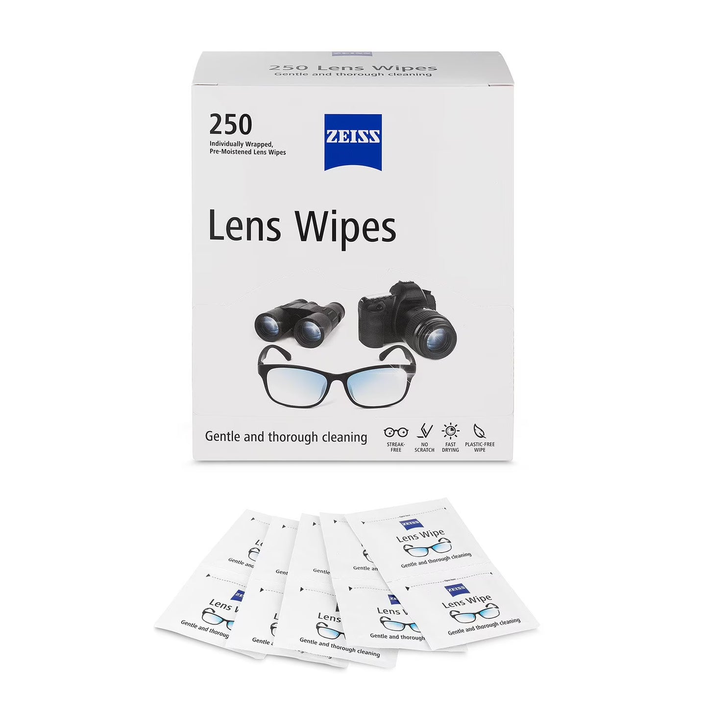ZEISS Pre-Moistened Eyeglass Lens Cleaning Wipes, 250 ct.