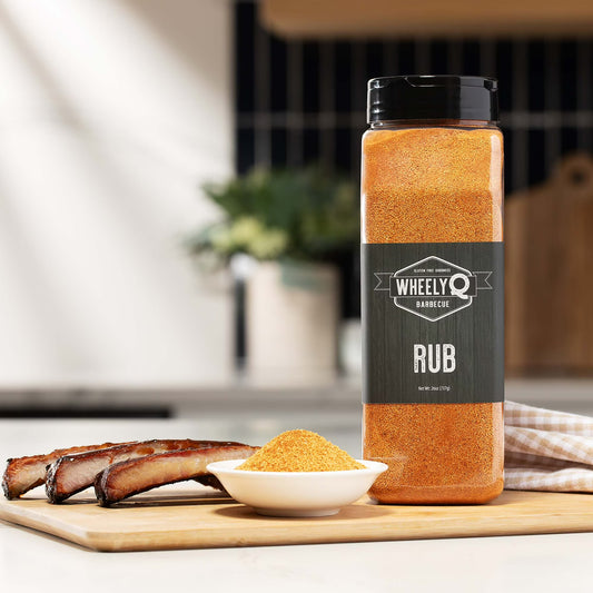 WheelyQ Barbecue All Purpose Rub & Seasoning for Ribs, Brisket, Chicken, Pork, Seafood & Veggies | Meat Rub for Smoking and Grilling (26 oz)