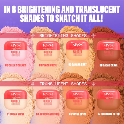 NYX Professional Makeup Wonder Snatch Translucent Setting Makeup Finishing Powder, Cheeky Cherry 02