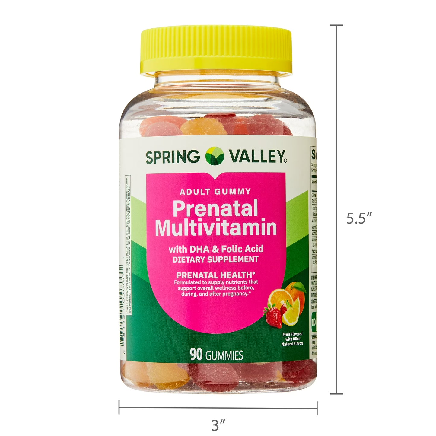 (3 pack) Spring Valley Prenatal Multivitamin Gummies with DHA and Folic Acid, 90 Count