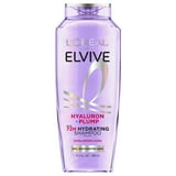 (6 pack) L'Oreal Paris Elvive Hyaluron Plump Hydrating Shampoo, 72H Intense Moisture, Squeeze, 13.5 fl oz