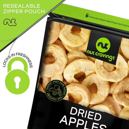 Nut Cravings Sun Dried Apple Rings: Slices, Unsweetened and All Natural (32oz)