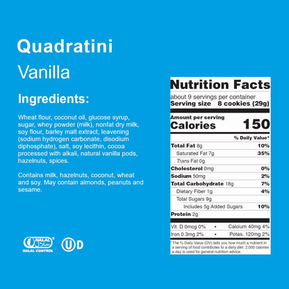 Loacker Quadratini Variety Pack Wafer Cookies, Mix of Hazelnut/Dark Chocolate/Vanilla/Chocolate, Pack of 6