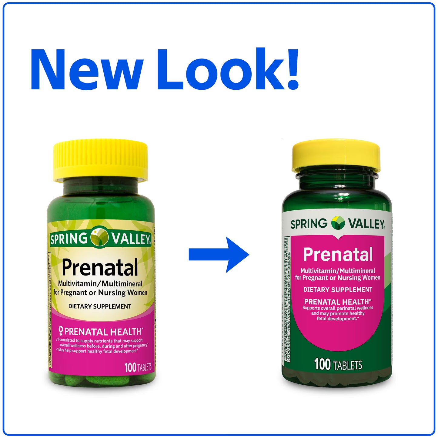 Spring Valley Prenatal Multivitamin/Multimineral for Pregnant and Nursing Women Dietary Supplement Tablets, 100 Count