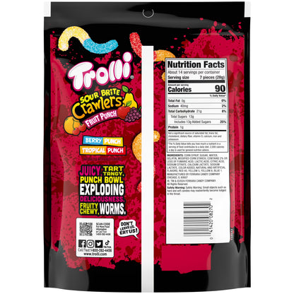 Trolli Fruit Punch Sour Brite Crawlers 14 Ounce Bag
