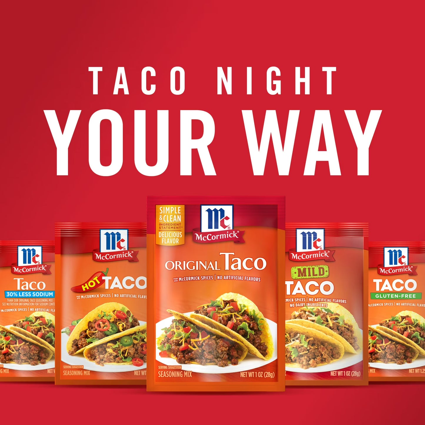 McCormick Original Taco Seasoning Mix, 1.0 oz Packet