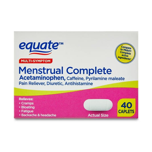 Equate Multi-Symptom Menstrual Complete Caplets, 40 Count, Compare to MidolÂ Complete Active Ingredients