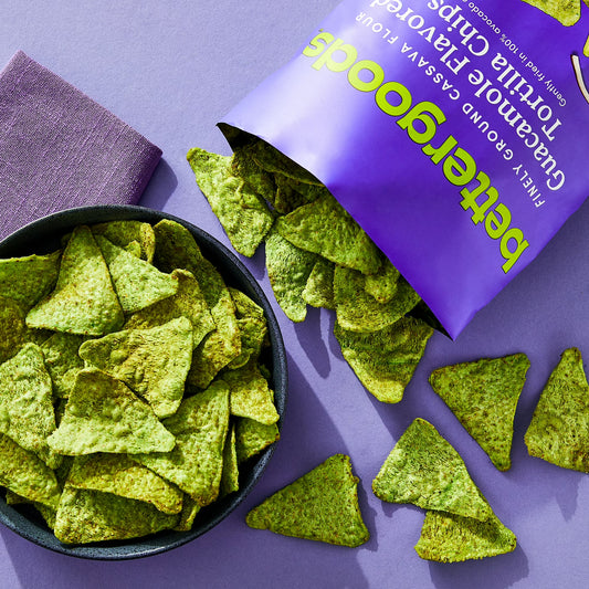bettergoods Finely Ground Cassava Flour Guacamole Flavored Tortilla Chips, 10 oz