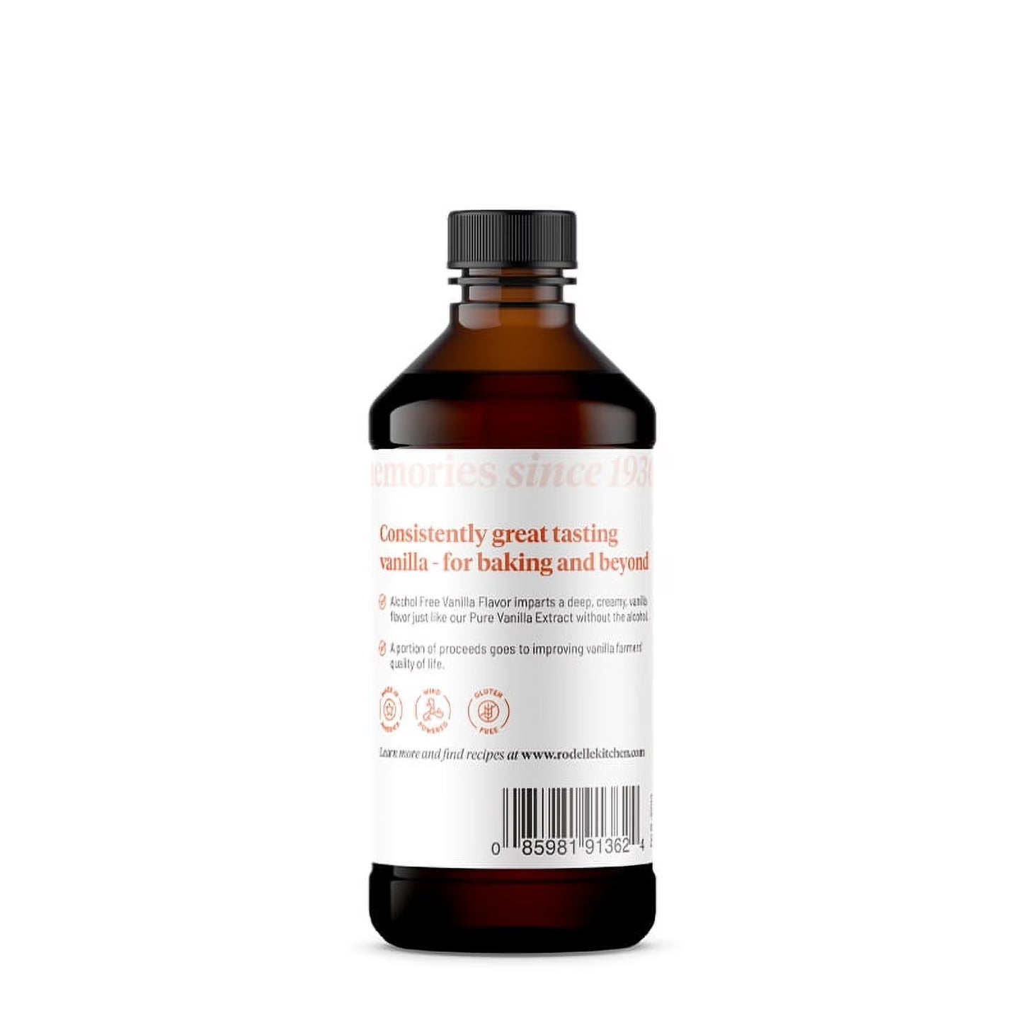 Rodelle Alcohol Free Vanilla Flavor 4 fl oz, Baking Extract