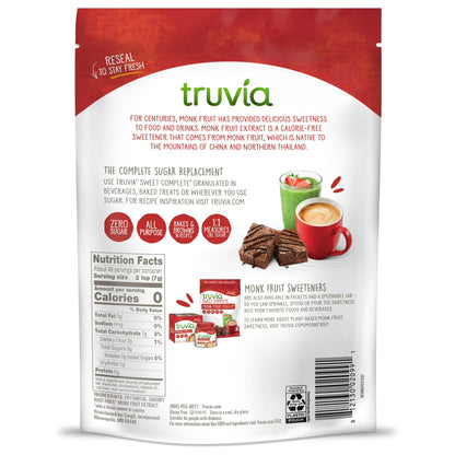 Truvia Sweet Complete Granulated Calorie-Free Sweetener from The Monk Fruit, 12 oz