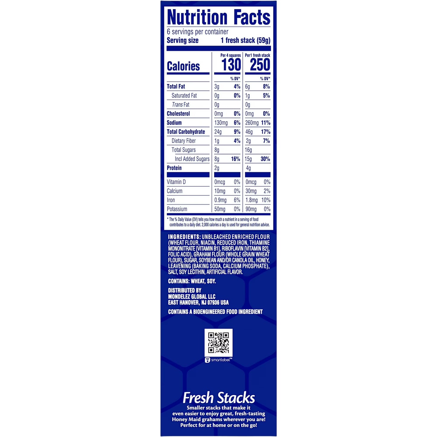 HONEY MAID Fresh Stacks Graham Crackers, Travel Snacks, 12.2 oz (6 Multi Snack Packs)