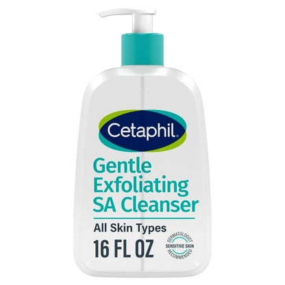 CETAPHIL Gentle Exfoliating SA Face Cleanser, Foaming Gel Cleanser with Salicylic Acid for All Skin Types, 16 fl oz