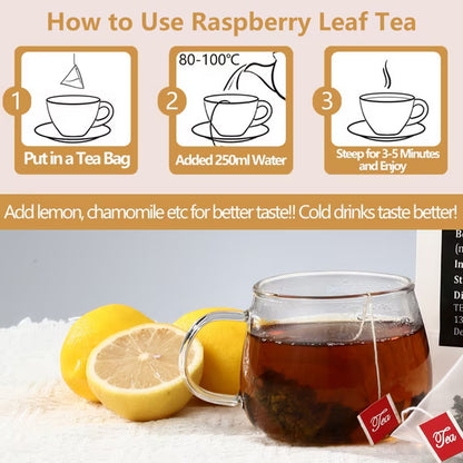 ULTHMOK Raspberry Leaf Herbal Tea Bags Caffeine-Free 50 Count